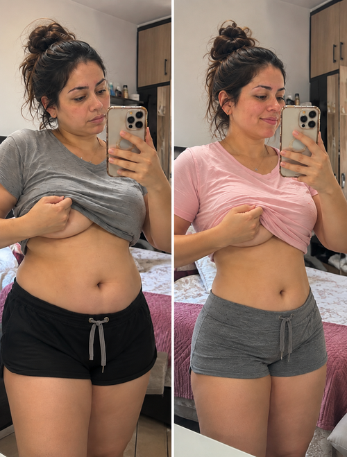 bella y tonificada en su tercer mes